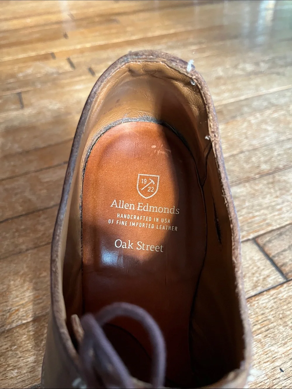 Allen Edmonds Brown Leather Cap-Toe Derby Shoes